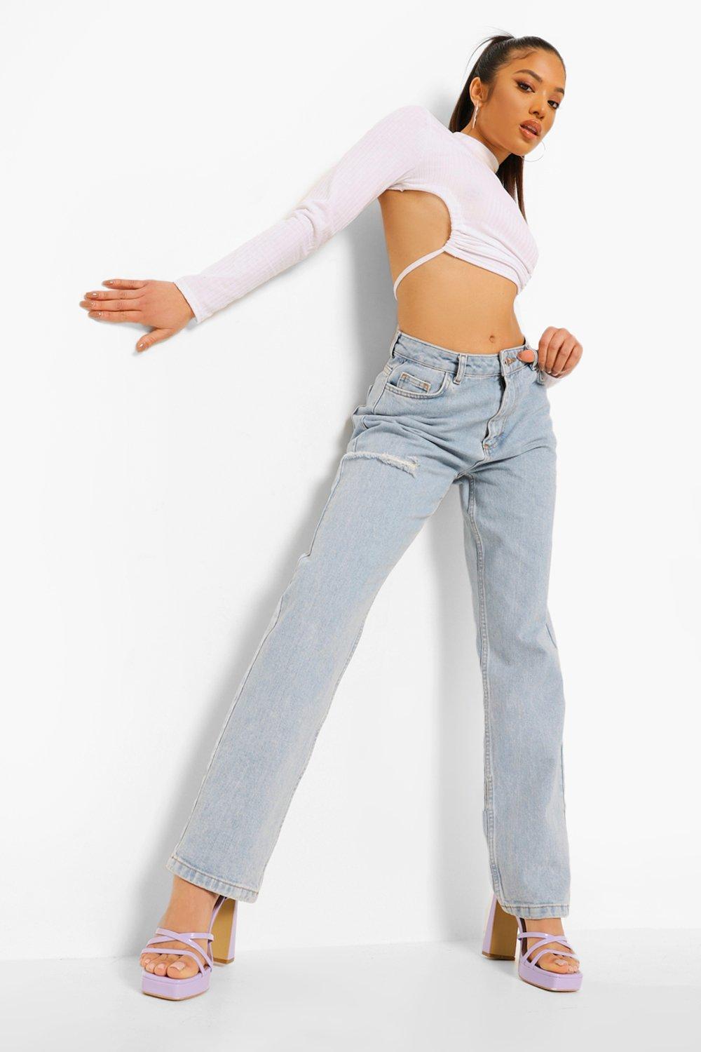 Thigh store cut jeans